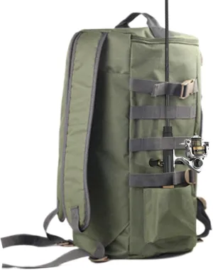 Fishing Tackle Backpack,Fishing Gear Equipment Storage Bag with Rod Holders - Waterproof Reel Equipment Bait Storage Pack for Riverside Mountain Trekking