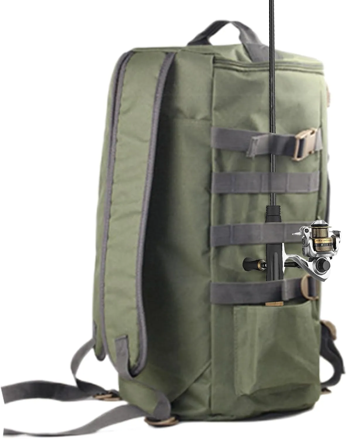 Fishing Tackle Backpack,Fishing Gear Equipment Storage Bag with Rod Holders - Waterproof Reel Equipment Bait Storage Pack for Riverside Mountain Trekking