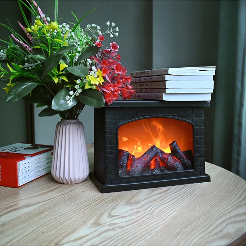 Flameless LED Fireplace Decorative Lantern Lamp