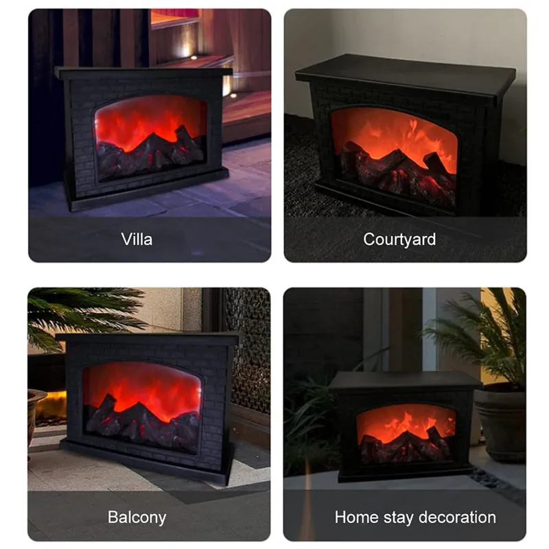 Flameless LED Fireplace Decorative Lantern Lamp