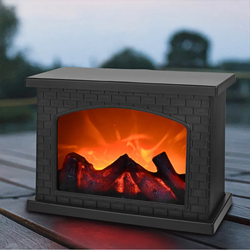 Flameless LED Fireplace Decorative Lantern Lamp