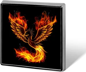 Flaming Phoenix Bird Brooch Pins Enamel Brooch Square Lapel Pin Art Decor for Bag Jacket Hat 0.7"