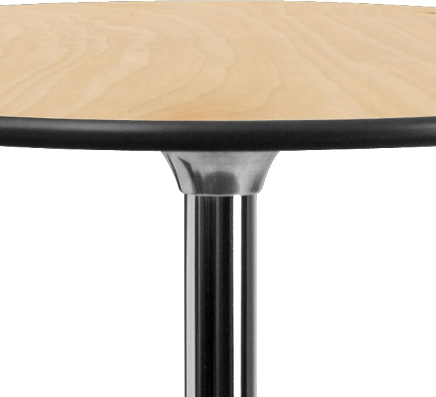 Flash Furniture Lars 36'' Round Wood Cocktail Table with 30'' and 42'' Columns, Adjustable Wood Bar Height Table for Events or Home Use, Natural