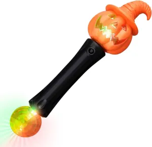 FlashingBlinkyLights Halloween Witchy Pumpkin Light Up LED Wand with Sound Effects