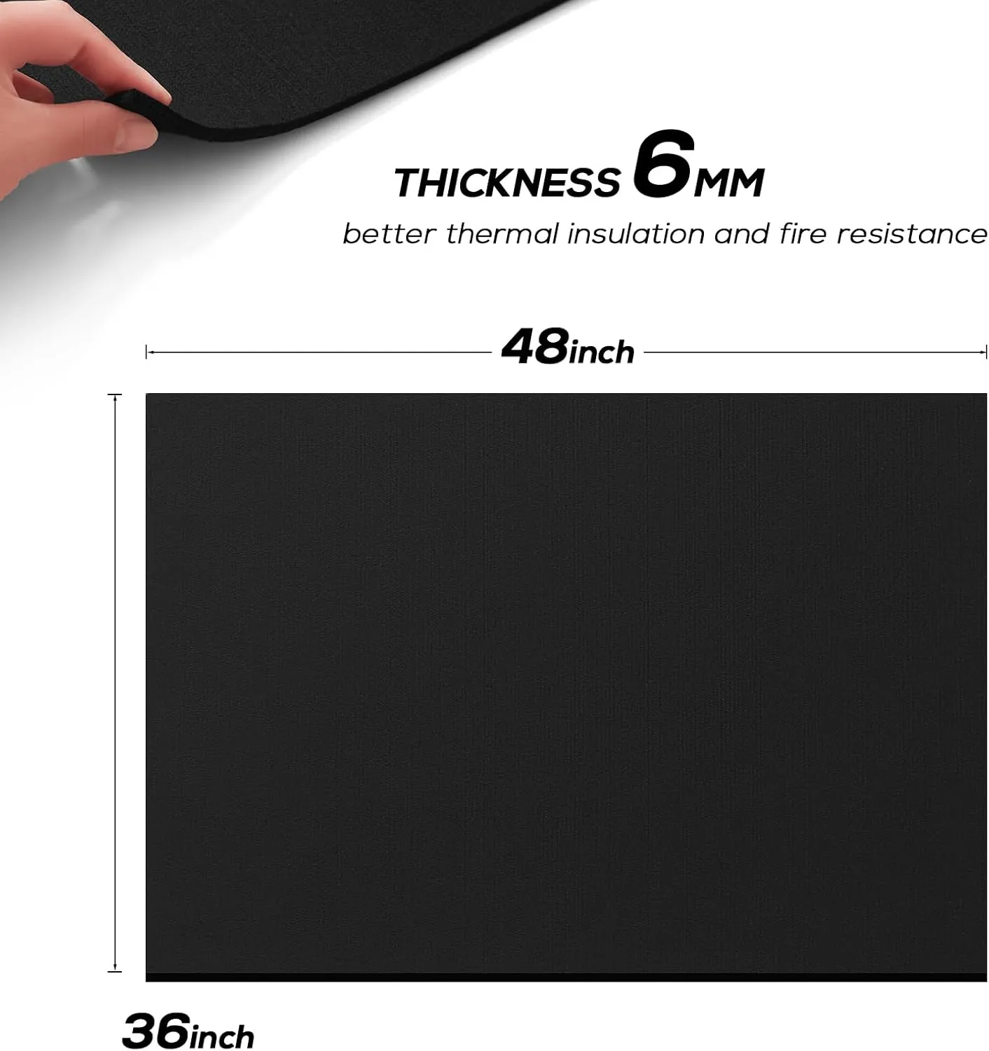 FLASLD Welding Blanket Fireproof Mat Heat Resistant Material Up To 1800°F Flame Retardant Fabric Carbon Felt for Grill Stove Pit Soldering Welders Plumbers (36×48 inch)
