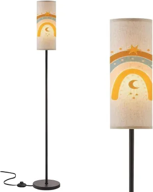 Floor Lamp for Living Room Drawn Boho Rainbow Modern Standing Lamp Remote Control Dimmable Pole Lamp Corner Tall Lamp for Office Bedroom Reading