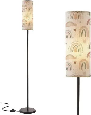 Floor Lamp for Living Room Watercolor Childish Boho Seamless Rainbows Modern Standing Lamp Remote Control Dimmable Pole Lamp Corner Tall Lamp for Office Bedroom Reading