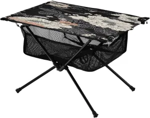 Floral Pattern on Black Background Portable Camping Table,Outdoor Folding Table,Beach Table,Suitable for Camping,Hiking,Picnic