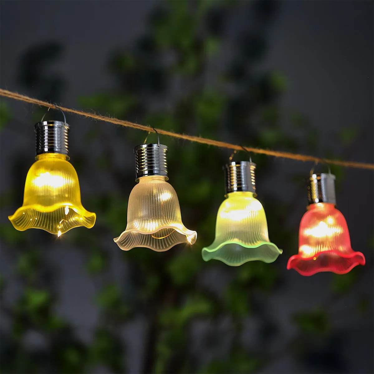 Flower Solar Garden Lantern Decoration Warm White LED by Bright Garden