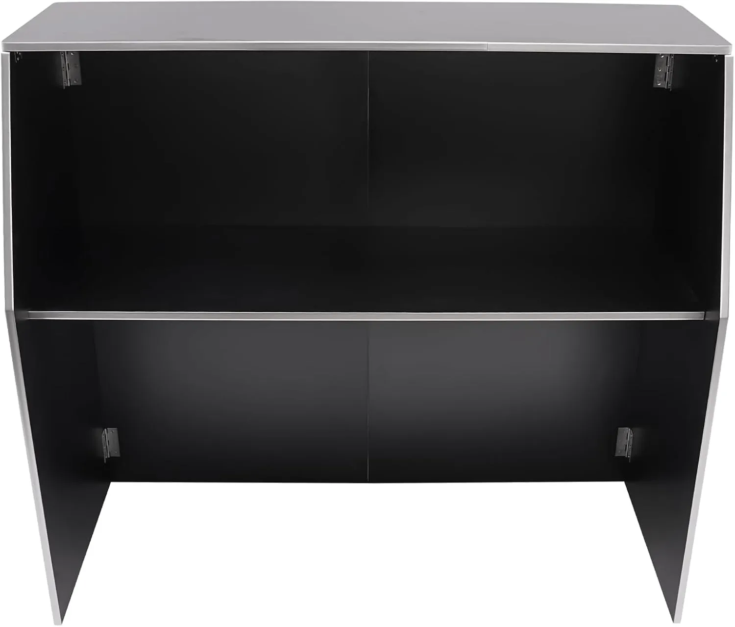 Foldable Event Bar, 42.75" Tall Portable Bar Cabinet Commercial Portable Bar Mobile Bartender Station with Top and Middle Shelves for Events Outdoor Parties Picnics (Black)