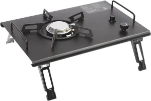 Foldable Gas Cooktop, 13,648 BTUs Stainless Steel Gas Stoves Built-in Gas NG/LPG Stove Outdoor Camping Cooking Stove for Kitchen Home Apartment Silver Black