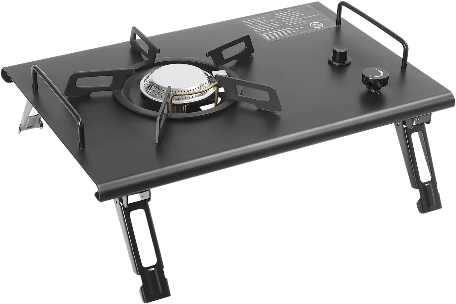 Foldable Gas Cooktop, 13,648 BTUs Stainless Steel Gas Stoves Built-in Gas NG/LPG Stove Outdoor Camping Cooking Stove for Kitchen Home Apartment Silver Black