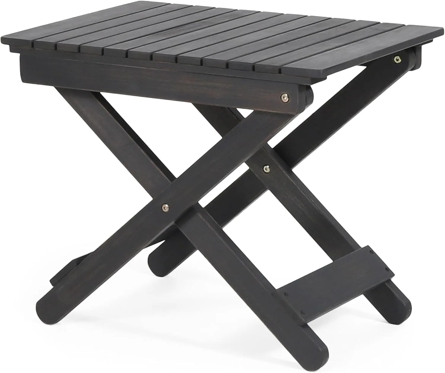 Foldable Outdoor Side Table, Portable Accent Table, Folding Square Table for Balcony, Plants,Pool,Patio,Garden,Deck,Indoor,Outdoor (Dark Gray)
