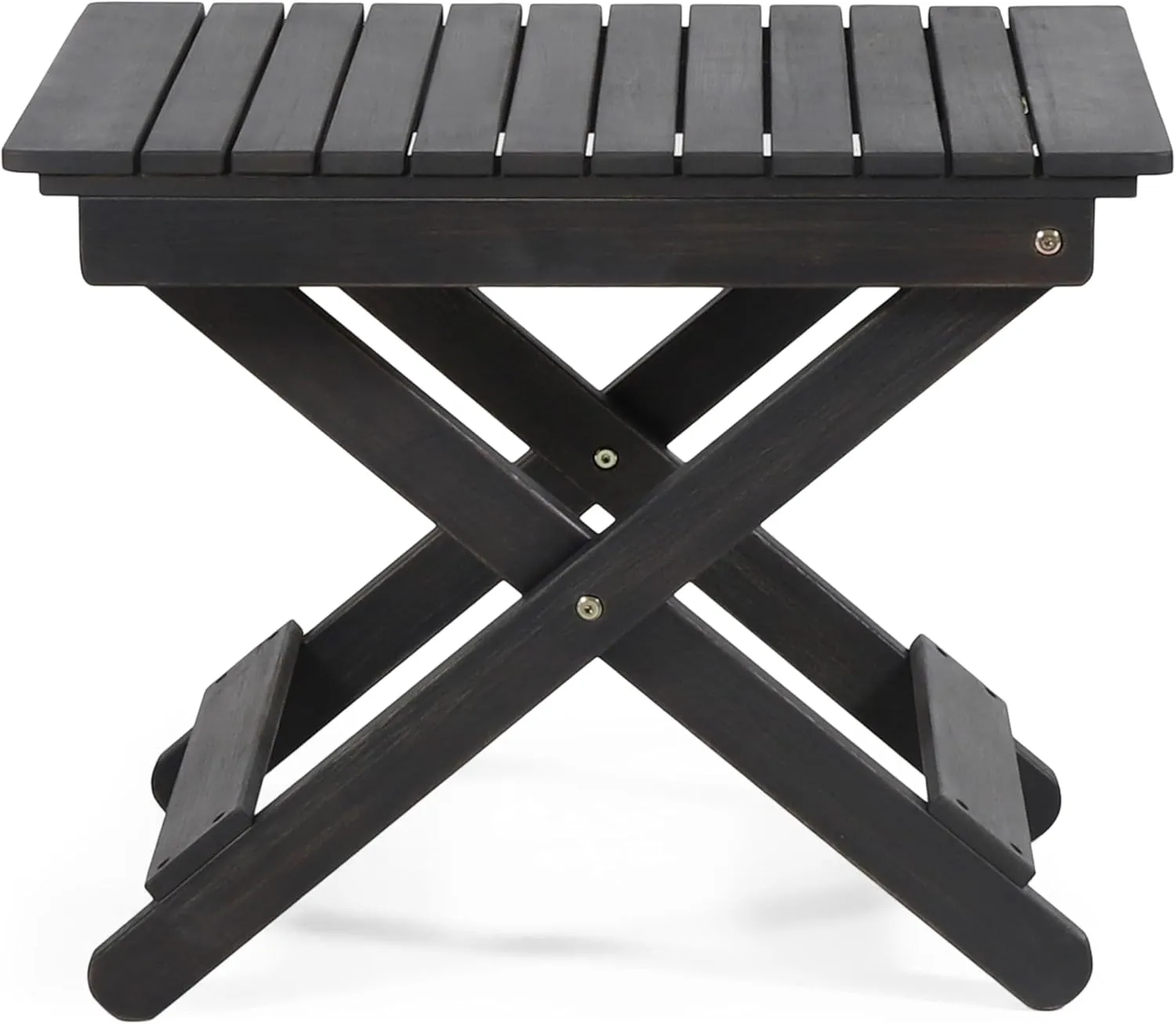 Foldable Outdoor Side Table, Portable Accent Table, Folding Square Table for Balcony, Plants,Pool,Patio,Garden,Deck,Indoor,Outdoor (Dark Gray)