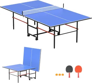 Foldable Ping Pong Table,Professional Table Tennis Table for Indoor/Outdoor with Net, 2 Table Tennis Paddles and 3 Balls Easy Assembly - Tournament Quality - Recreational to Tournament Level