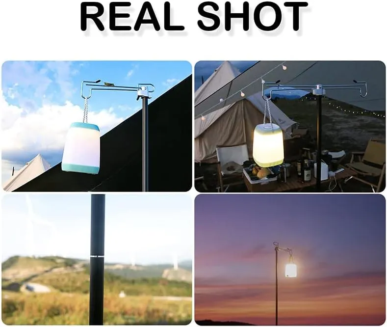 Folding Aluminum Alloy Lamp Pole Adjustable Lern Holder Rod for Camping Hiking Fishing Backpacking