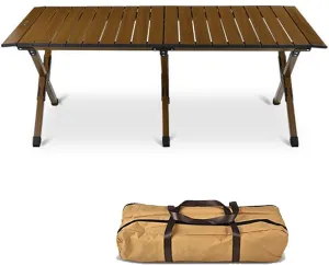 Folding Camp Table, Outdoor Folding Table, Aluminum Folding Table with Carry Bag, Table for Camping, Beach, Backyard, BBQ (Size : 46in)