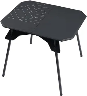 Folding Camping Table, Aluminum Folding Table, Adjustable Height, Camping Table with Storage Bag, Portable Table for Outdoor, Backyard, Picnic, Garden, BBQ (Black)