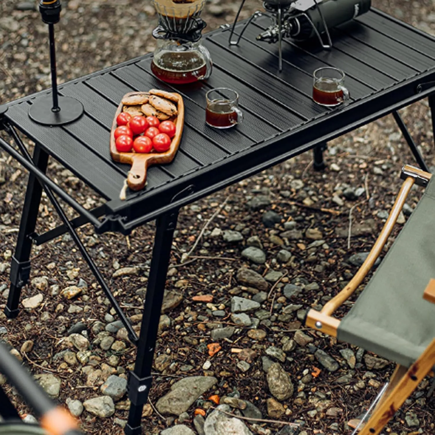 Folding Camping Table, Aluminum Portable Camp Table with Carry Bag, Heavy-Duty Strong Table for Backyard, BBQ, Party