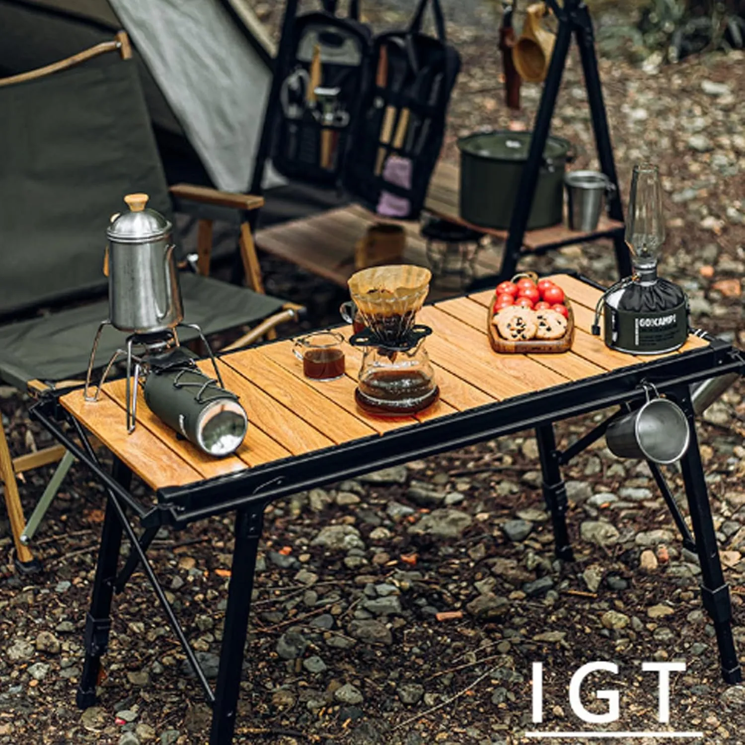Folding Camping Table, Aluminum Portable Camp Table with Carry Bag, Heavy-Duty Strong Table for Backyard, BBQ, Party