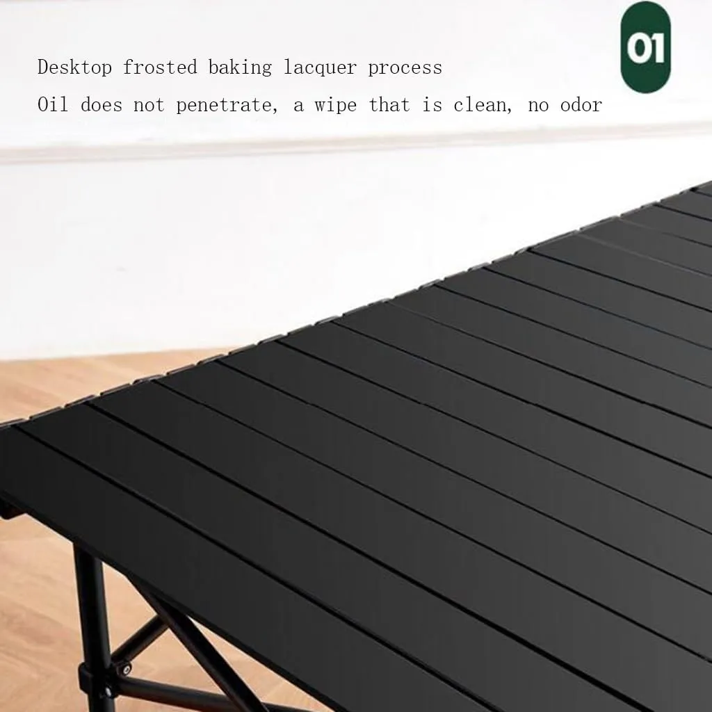 Folding Camping Table Aluminum Portable Roll-Up Picnic Table with Carry Bag Lightweight Outdooor Side Table