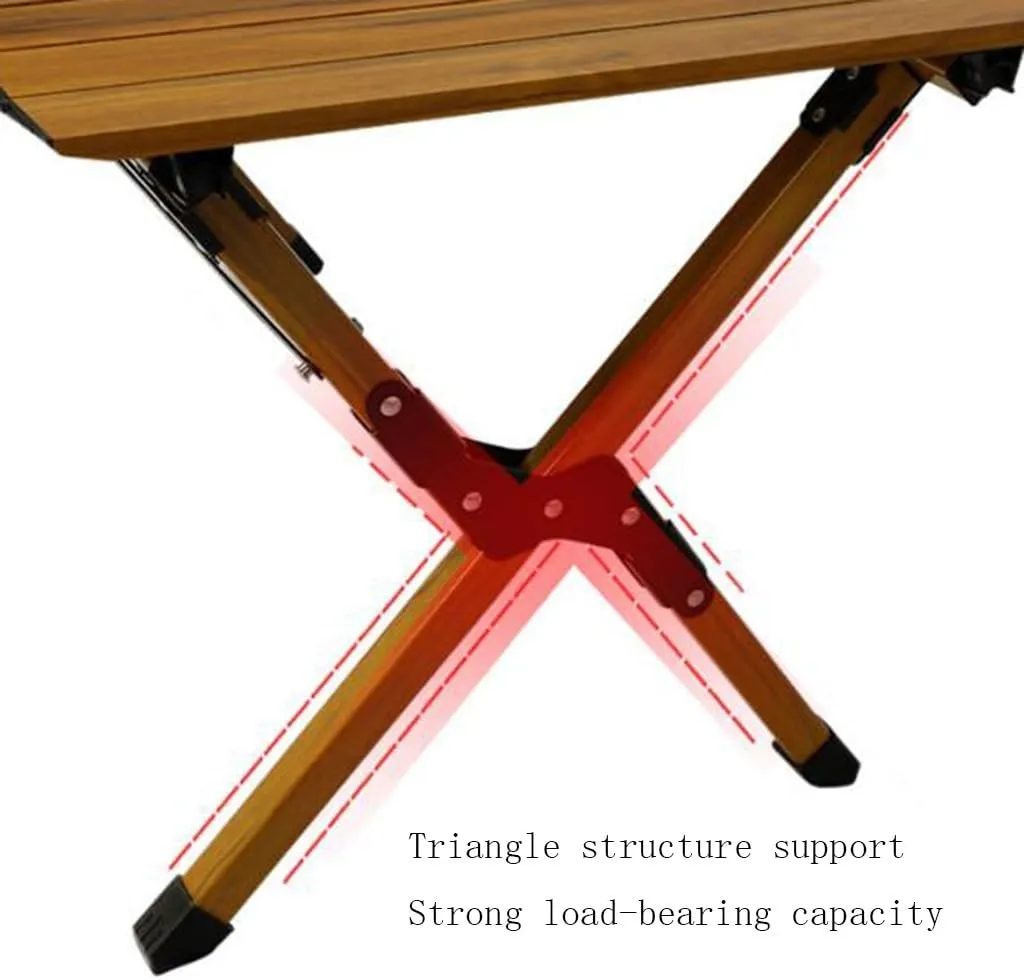 Folding Camping Table Aluminum Portable Roll-Up Picnic Table with Carry Bag Lightweight Outdooor Side Table