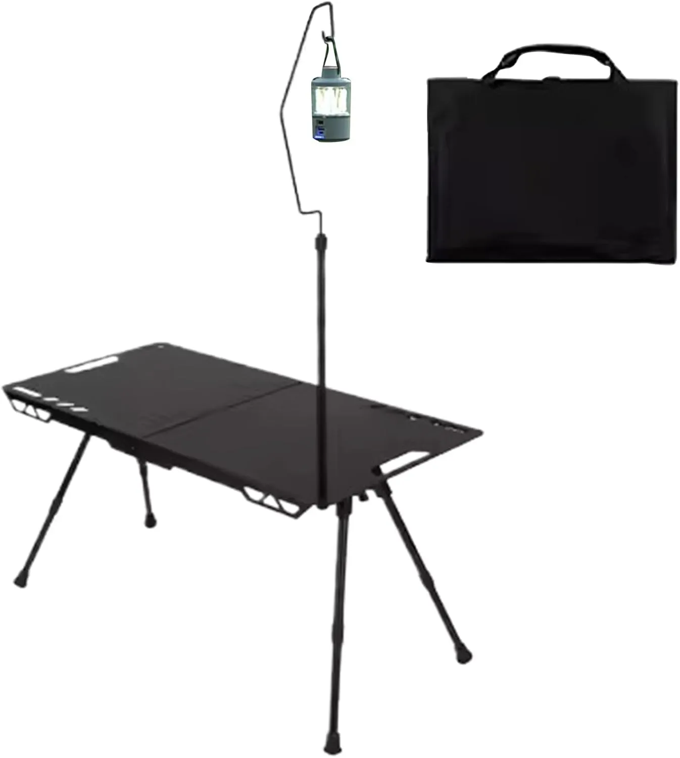 Folding Camping Table, Portable Picnic Table, Backyard Cooking Desk 40x40cm/15.75x15.75 Inches Multi-Purpose/Height Adjustable for Patio Garden Outdoor Barbecue