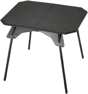 Folding Camping Table, Small Portable Grill Table, Lightweight Foldable Stand, Adjustable Height Picnic Desk with Removable Legs, Black/Green, Ideal for Outdoor Patio