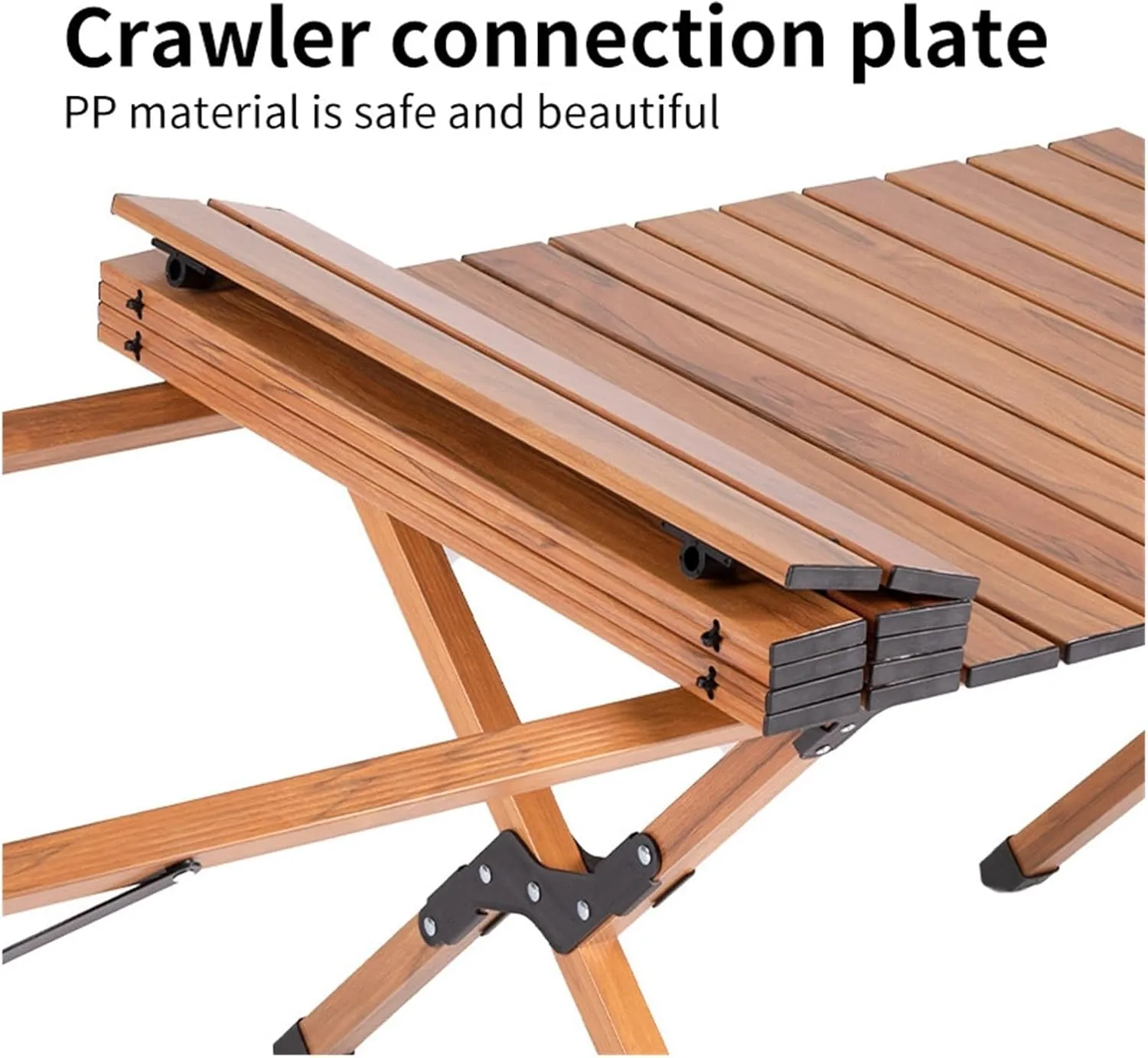 Folding Dining Table Aluminum Camping Picnic Egg Roll Camping Chair Outdoor Folding Table Portable (Color : Brown-L)