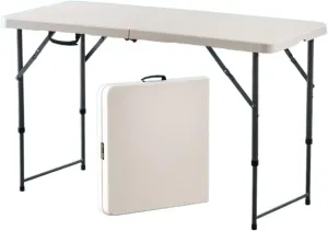 Folding Dining Table Outdoor Folding Conference Table Foldable Camping Table Outdoor Camping Folding Table Portable Office Stall Long Table (Color : 1.2m White)