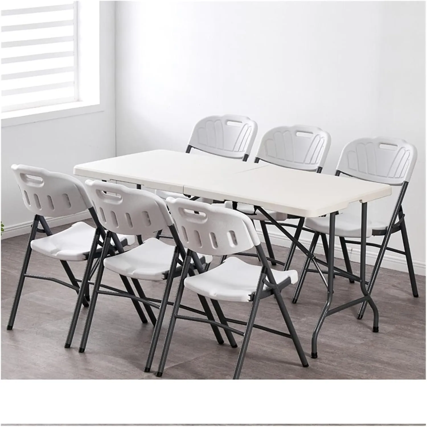 Folding Dining Table Outdoor Folding Conference Table Foldable Camping Table Outdoor Camping Folding Table Portable Office Stall Long Table (Color : 1.2m White)