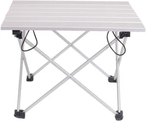 Folding Dining Table Ultra-Light Table Blue Pink Gray Small Portable Aluminum Folding Table Outdoor Dinner Hiking Camping BBQ Traveling Desk Alloy (Color : Light Gray)