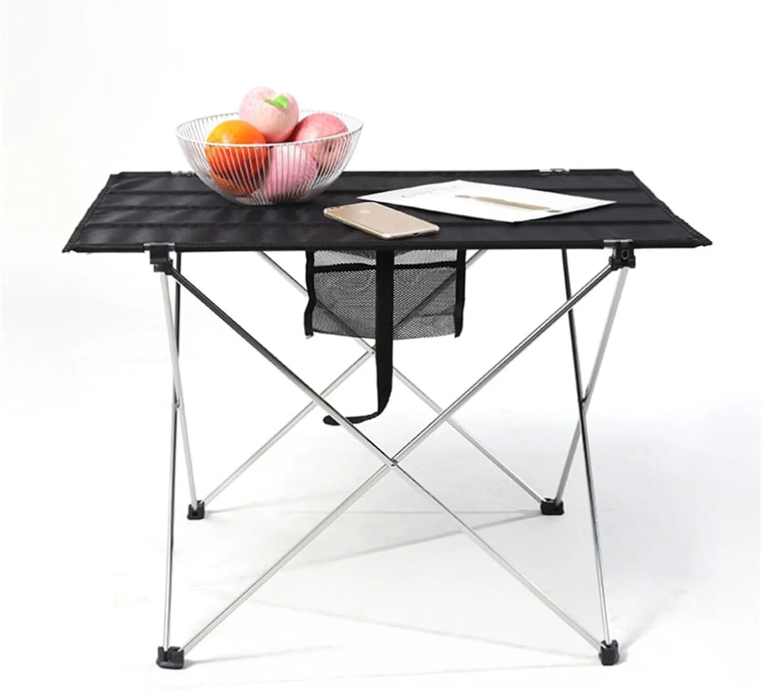Folding Dining Table Ultralight Beach Aluminium Hiking Climbing Fishing Picnic Folding Tables Outdoor Travel Foldable Table Portable Camping Desk (Color : M-Red)