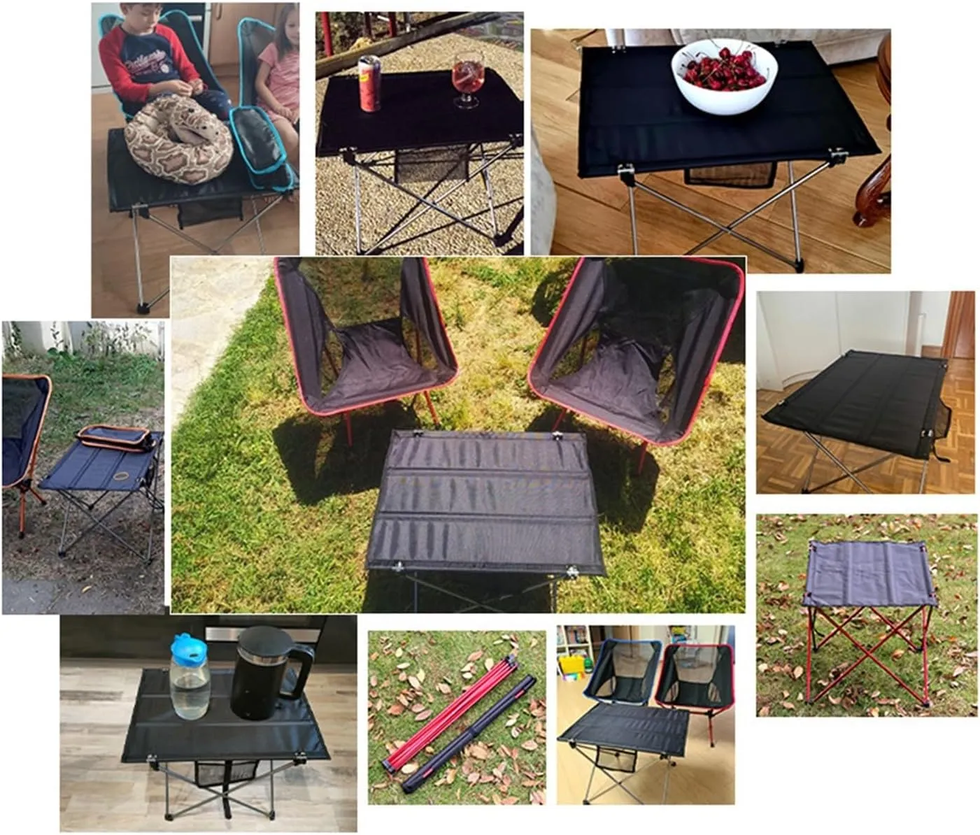 Folding Dining Table Ultralight Beach Aluminium Hiking Climbing Fishing Picnic Folding Tables Outdoor Travel Foldable Table Portable Camping Desk (Color : M-Red)