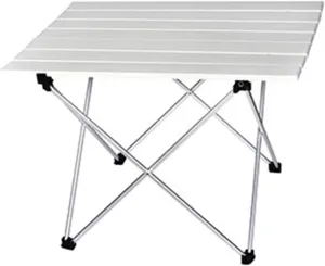 Folding Dining Table Ultralight Fur Folding Camping Table Foldable Outdoor Dinner Desk Indoor Outdoor Fur Aluminum Alloy Desk Portable (Color : S Szie Sliver)