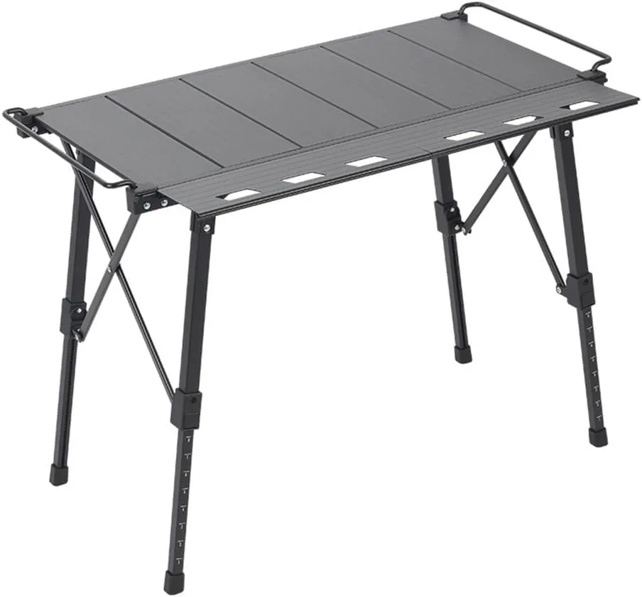 Folding Extendable Camping Table, Camp Table with Aluminum Tabletop and Carry Bag, Multi-Functional Modular Table, Foldable Table with Portable Patchwork Design