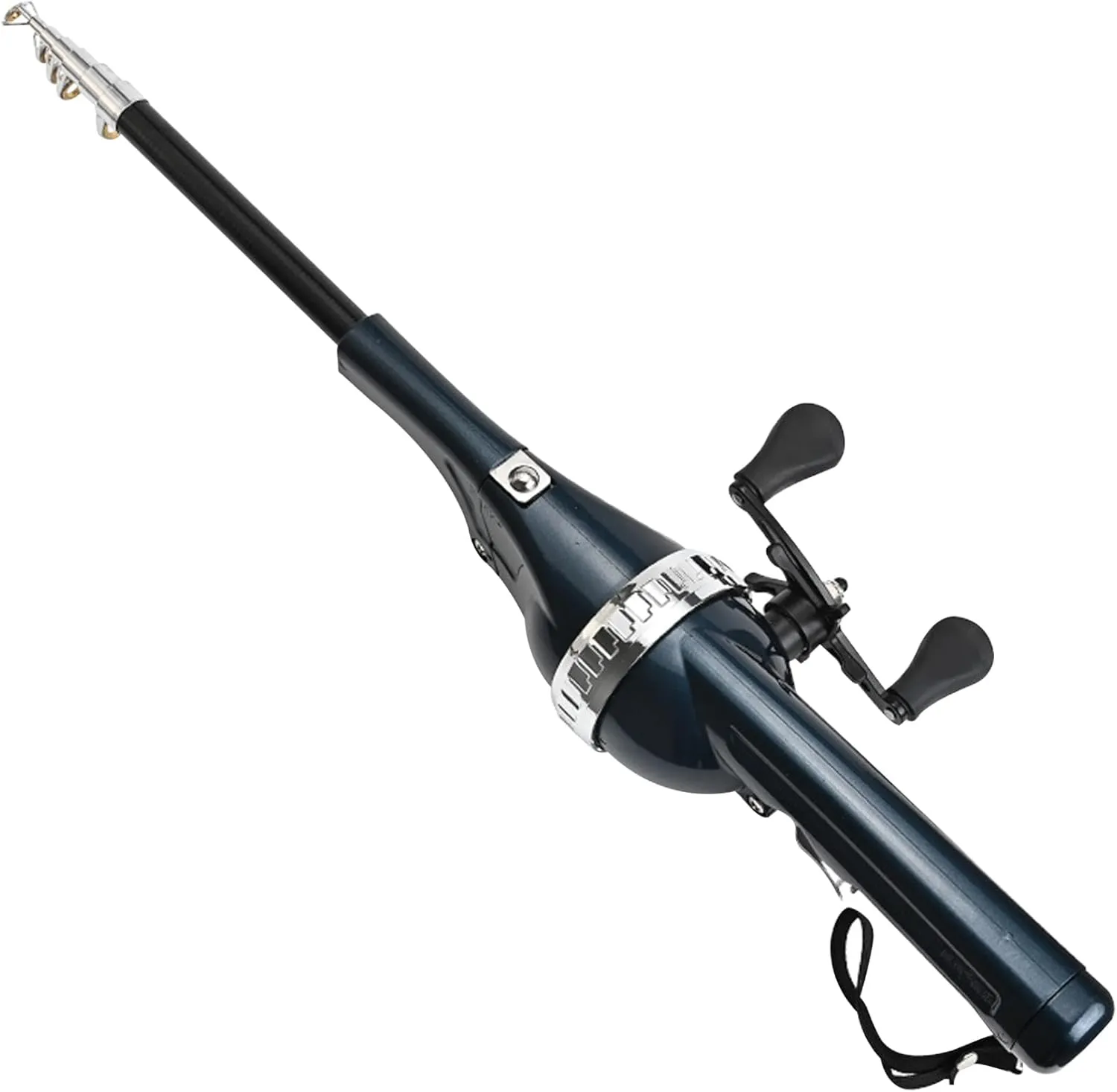 Folding Fishing Rod Telescopic Carbon Fiber Pocket Combo Fishing Rod with 80m Built-in Line Ergonomic Extendable Handle Portable Pole Folding