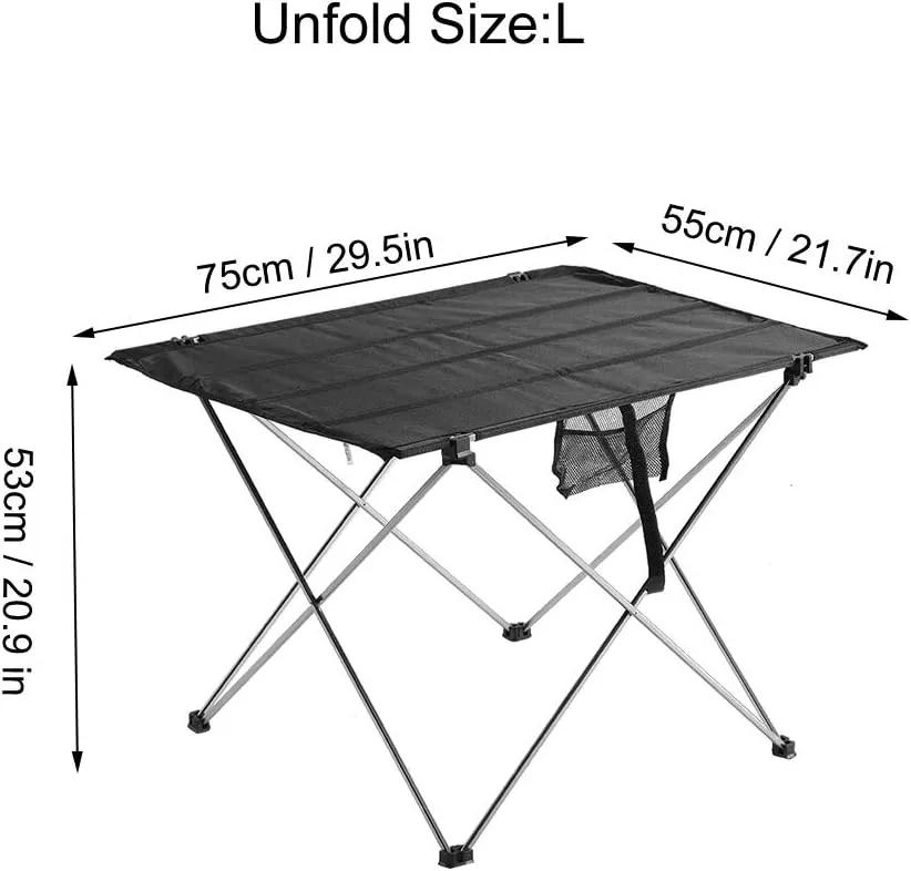 Folding Picnic Table Aluminium BBQ Table Portable Lightweight Folding Camping Table Outdoor Camping Picnic Hiking (Large Silver Stand)