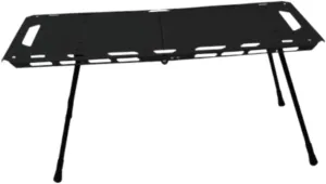 Folding Table Camping Table Outdoor Table with Adjustable Legs for Picnic Backpacking, Black