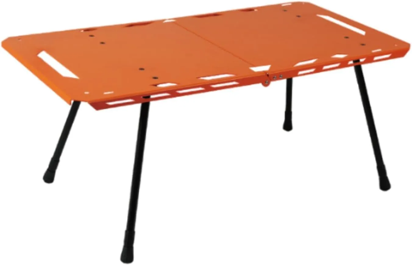Folding Table Camping Table Outdoor Table with Adjustable Legs for Picnic Backpacking, Orange