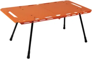 Folding Table Camping Table Outdoor Table with Adjustable Legs for Picnic Backpacking, Orange