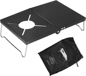 Folding Table, Camping Table with Aluminum Alloy Top, Small Folding Table with Carry Bag, Lightweight Folding Table for Outdoor Picnic, Hiking, Fishing