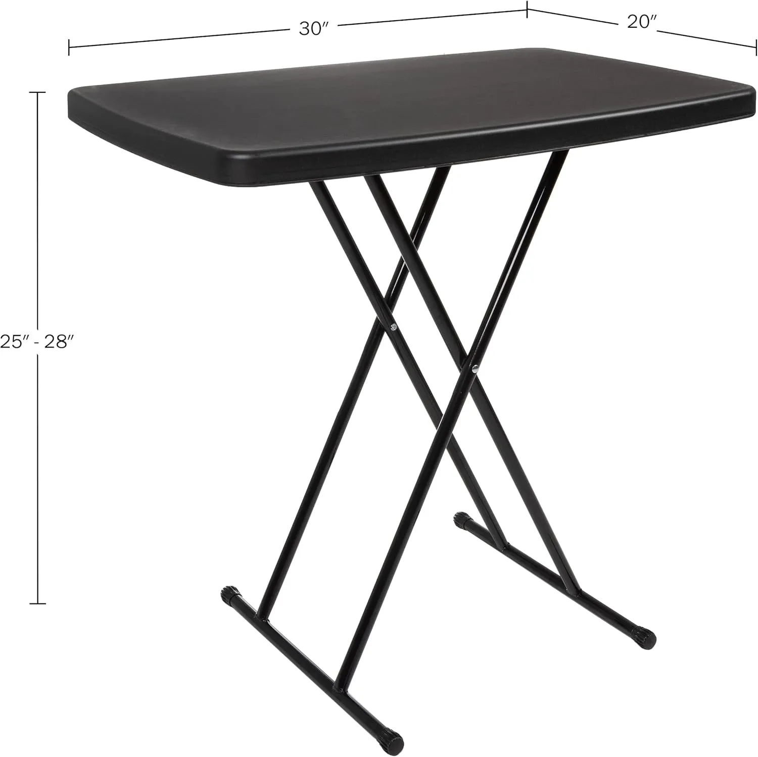 Folding Table - Lightweight Portable Folding Desk - Small Plastic Table for Camping, Playing Cards, and Crafting by Everyday Home (Black)