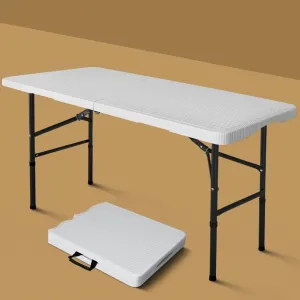 Folding Table with Adjustable Legs (50-74) Cm Portable Adjustable Camping Table That Fold Up Kitchen Work Top Table Foldable Table Trestle Table
