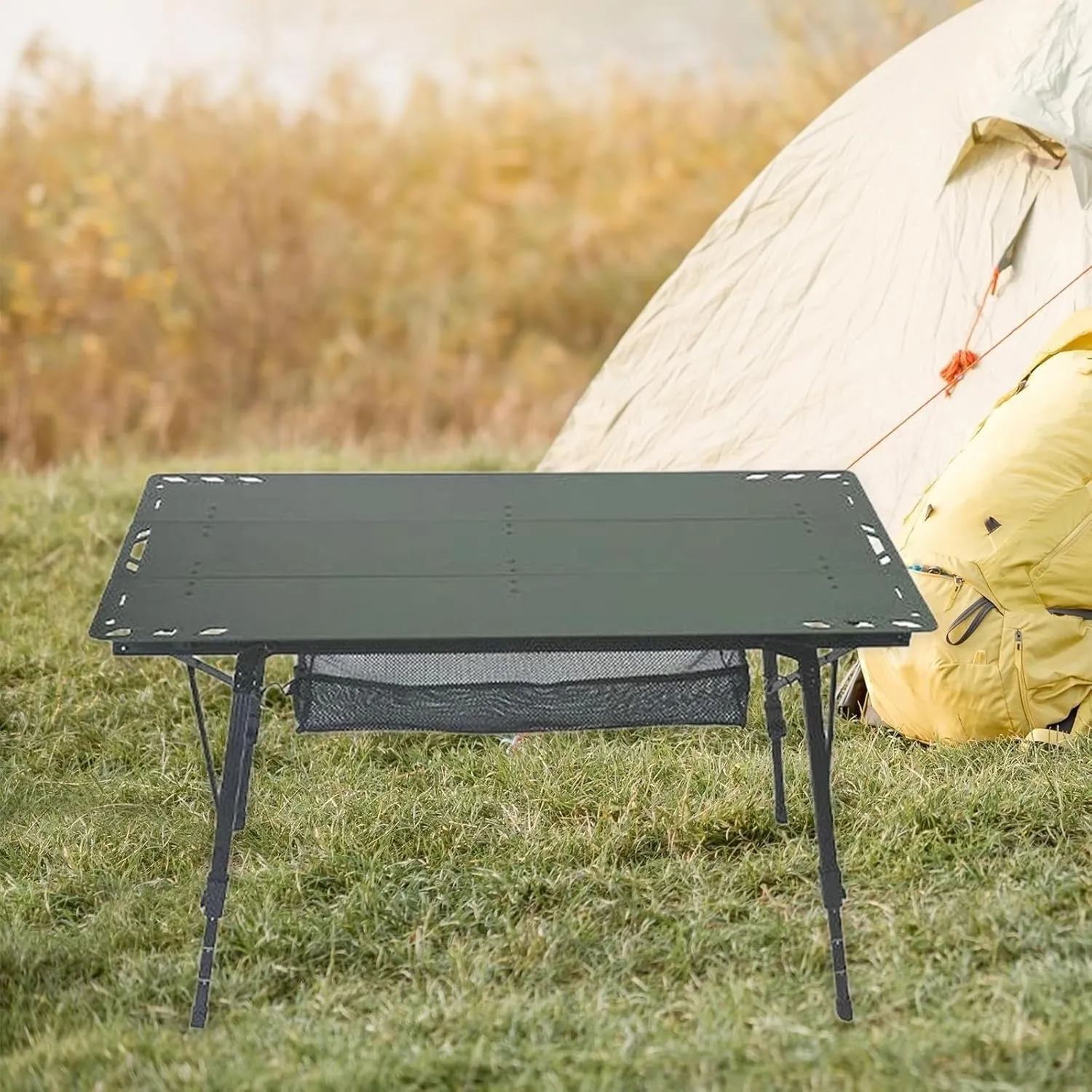 Folding Table with Adjustable Legs Camping Furniture Stable Camping Table Outdoor Table for Backyard Boat Travel Picnic Patio Portable camping table Wilderness camping table Outdoor camping t