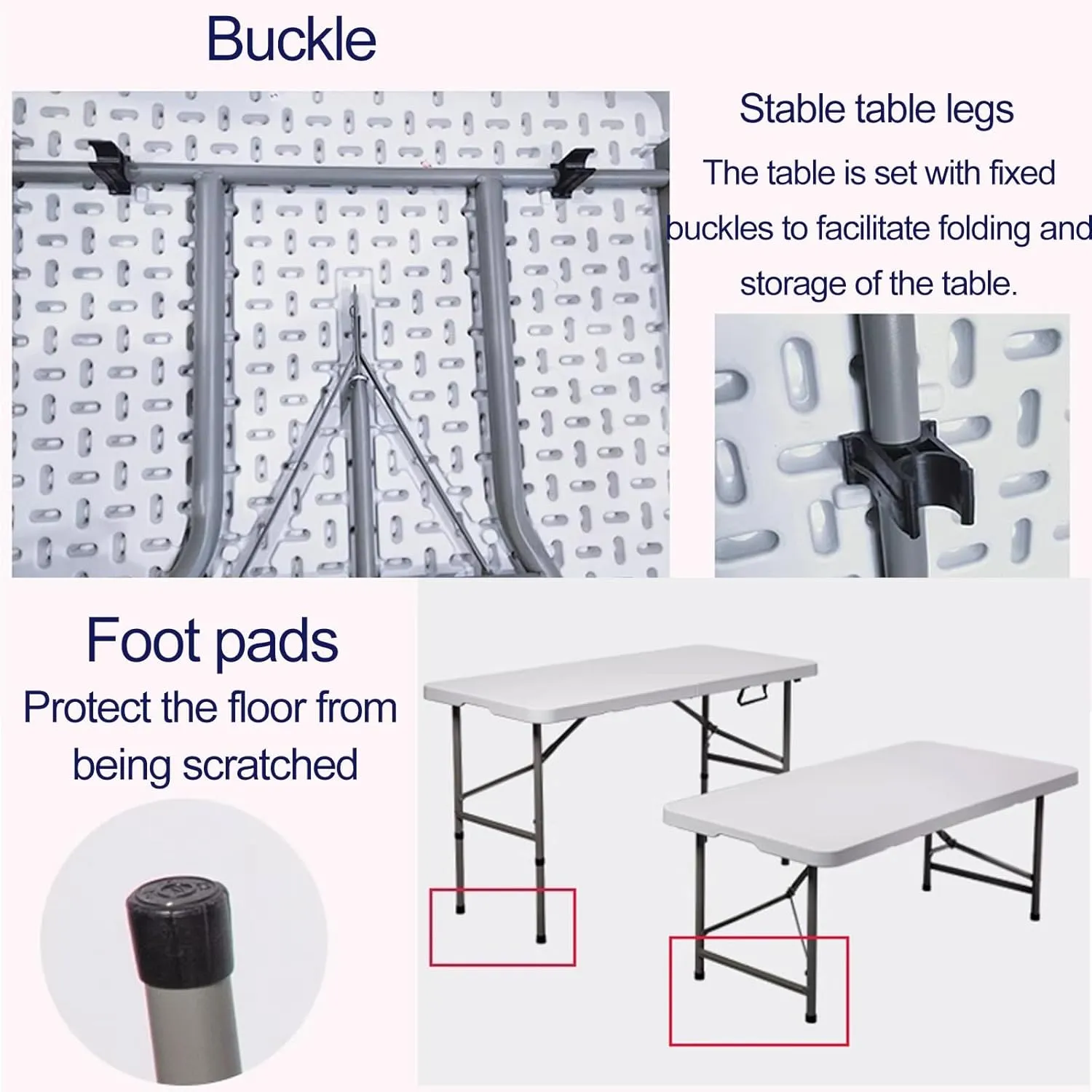 Folding Table with Height Adjustable, Portable Outdoor Picnic Table Camping Table, Fold in Half Dining Party Table for Backyard Patio Party, BBQ(Yellow