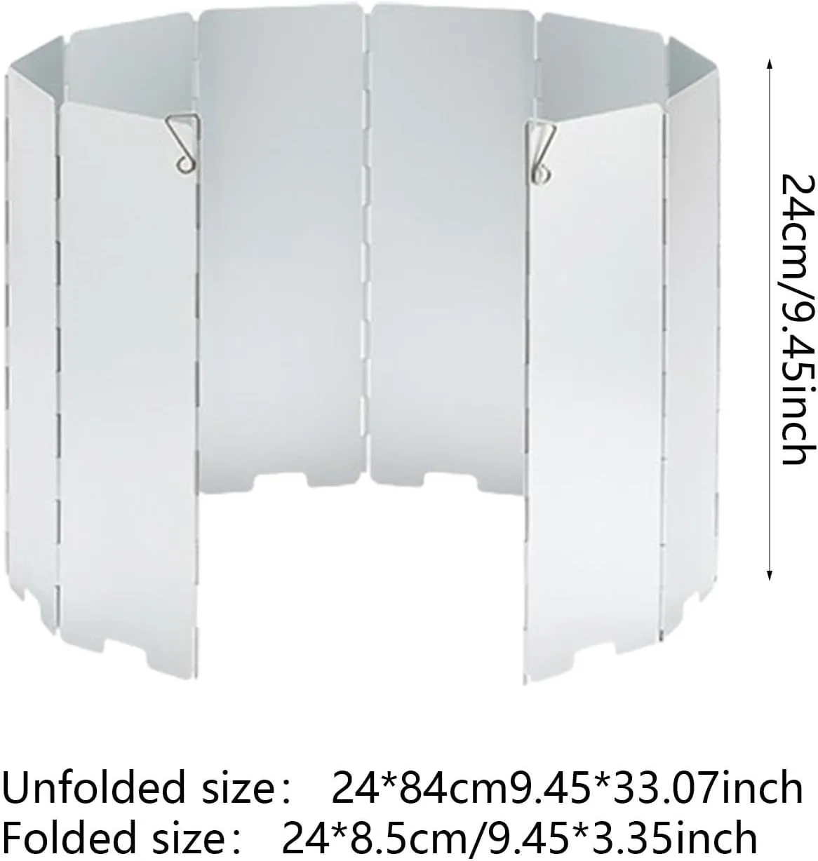 Folding Windshield for Camp Stove with Carrying Bag and 10 Plates for Outdoor Cooking