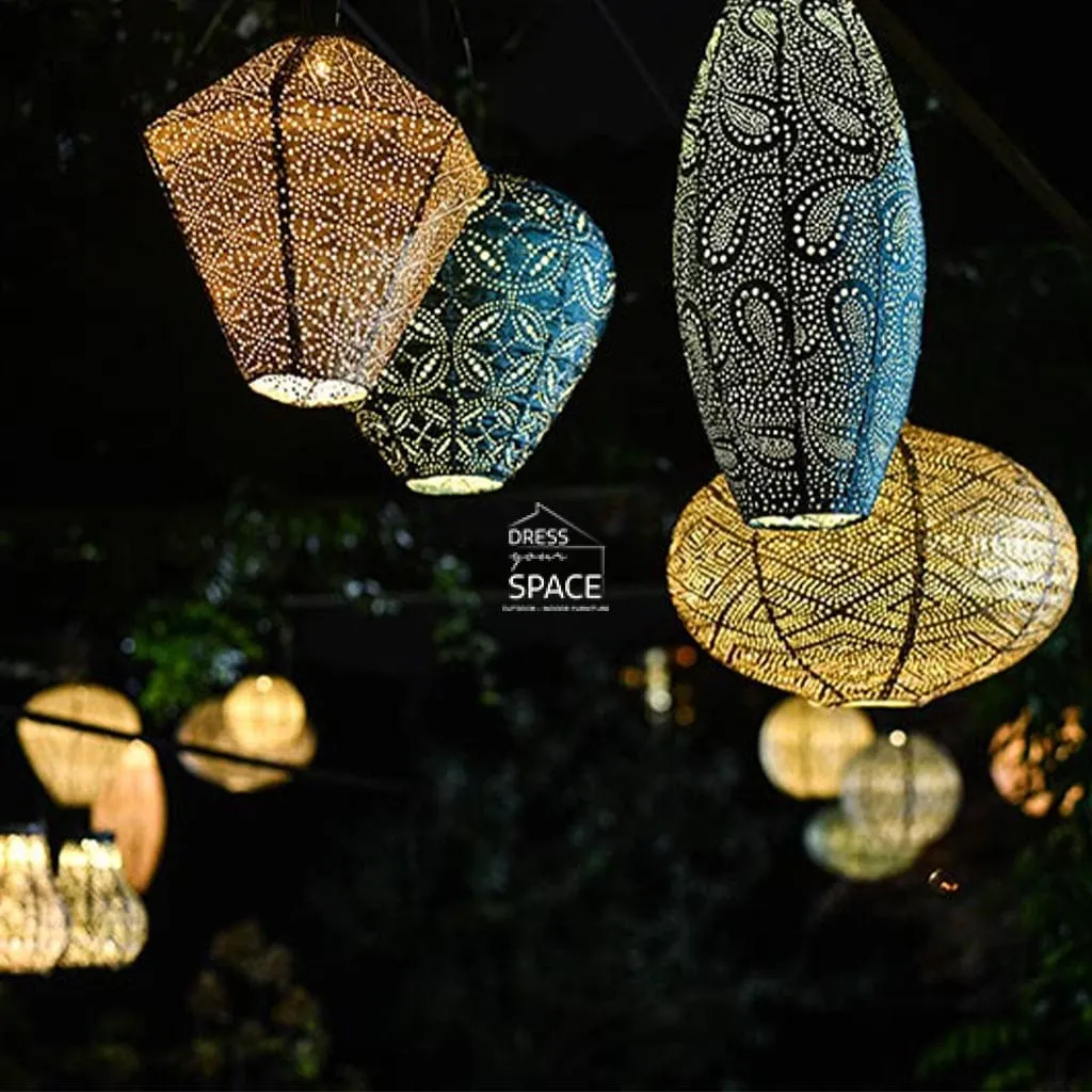 Folia Long Oval 20 - Light Taupe - Solar Lantern