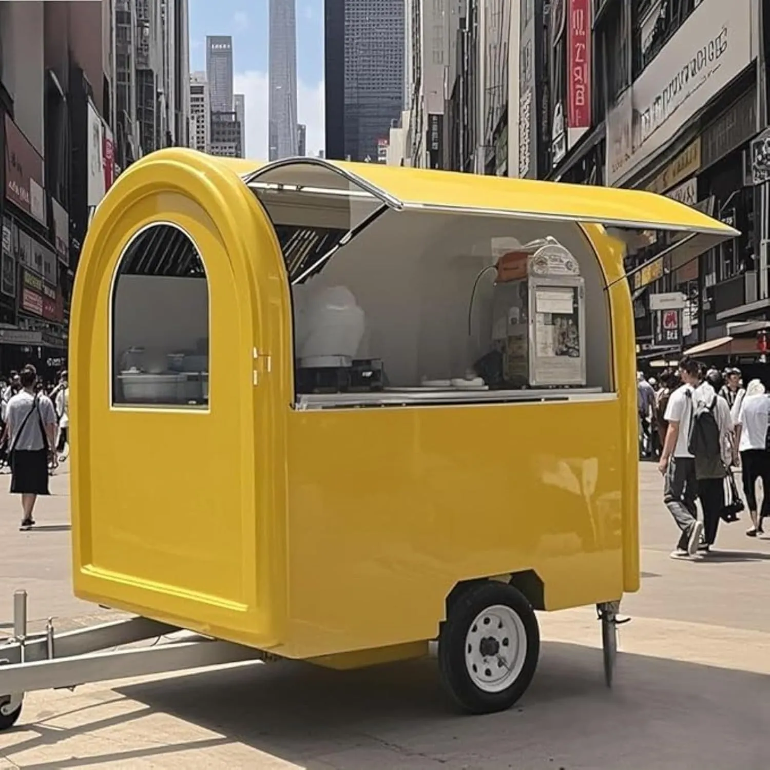 Food Truck with Full Cooking Station and Mobile Fast Food Truck Trailer for Sale,Compact and Complete Food Trailer Equipment Attachment Included