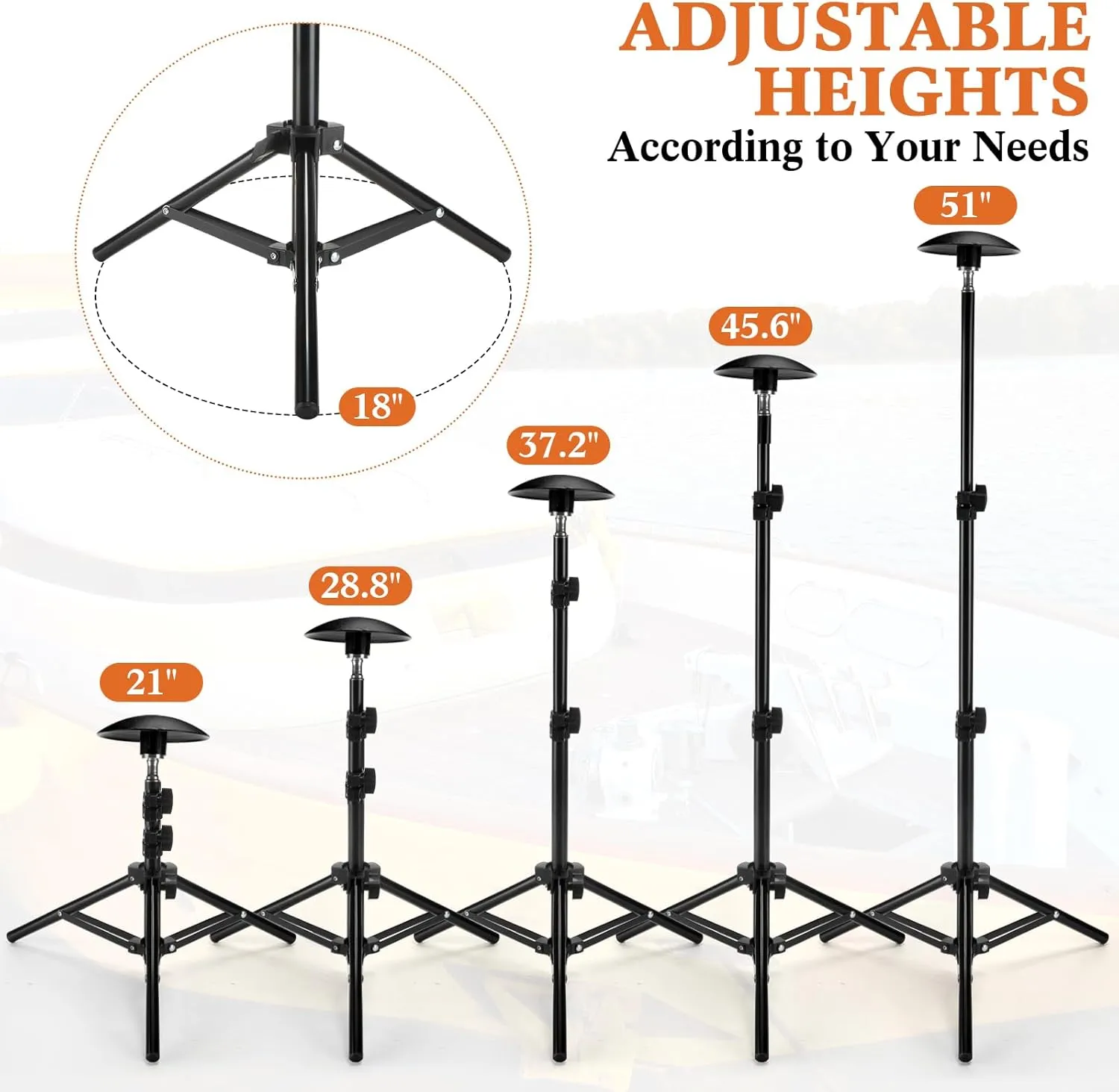 Funtery 4 Pcs Boat Cover Support Pole Adjustable Boat Cover Support System ABS Plastic Pole Jon Accessories for Fishing Bass Pontoon Trailer